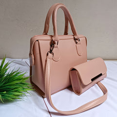 ELITE 2PC HAND BAG PINK